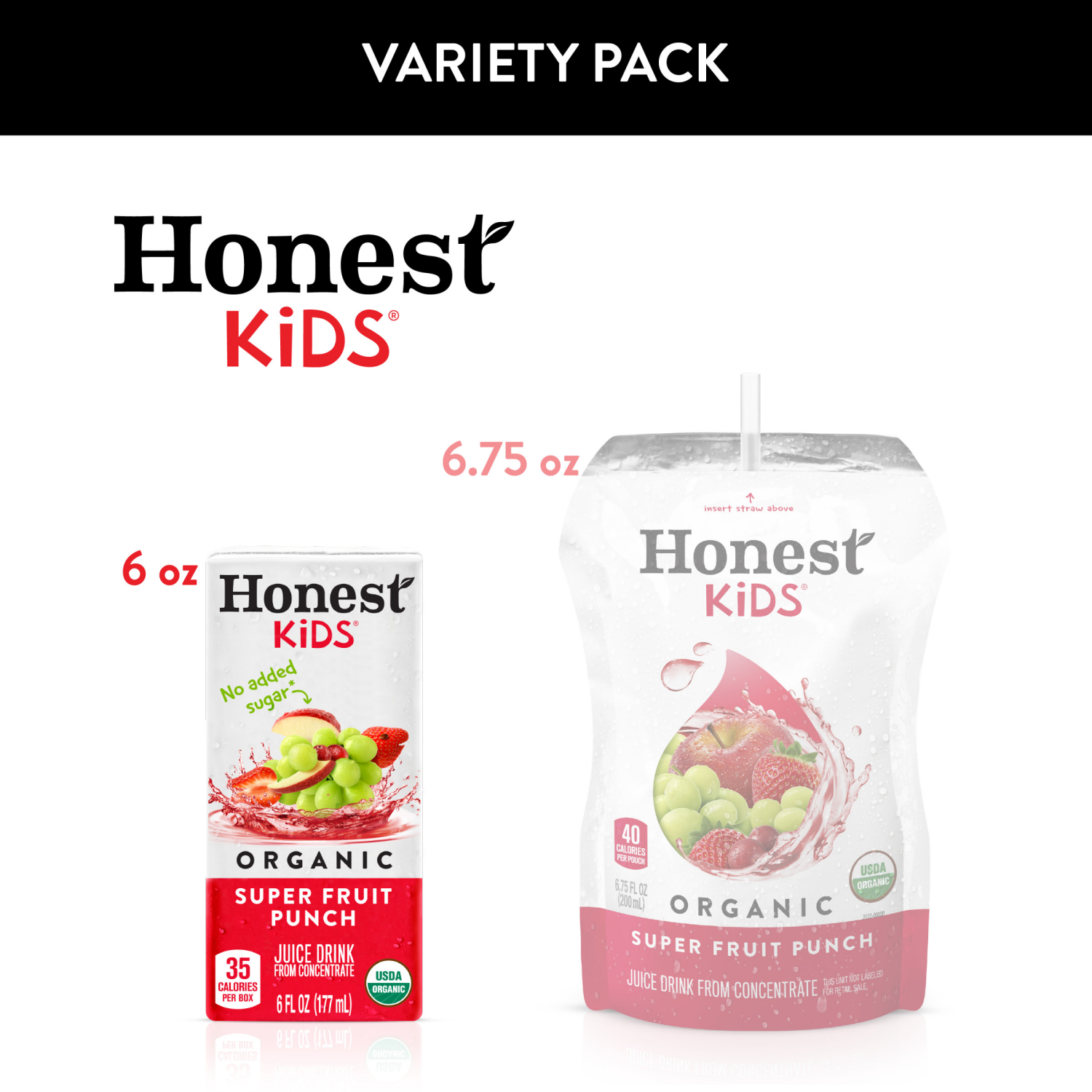 slide 7 of 7, Honest Kids Variety Pack Cartons, 6 fl oz, 40 Pack, 40 ct