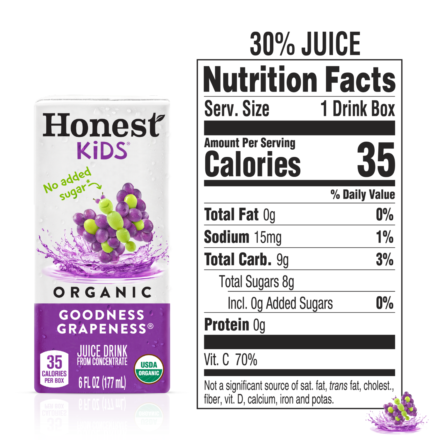 slide 6 of 7, Honest Kids Organic Goodness Grapeness Juice Cartons - 8 ct; 6 fl oz, 8 ct; 6 fl oz