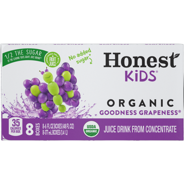 slide 1 of 1, Honest Tea Honest Kids Goodness Grapeness, 8Pk, 6 fl oz