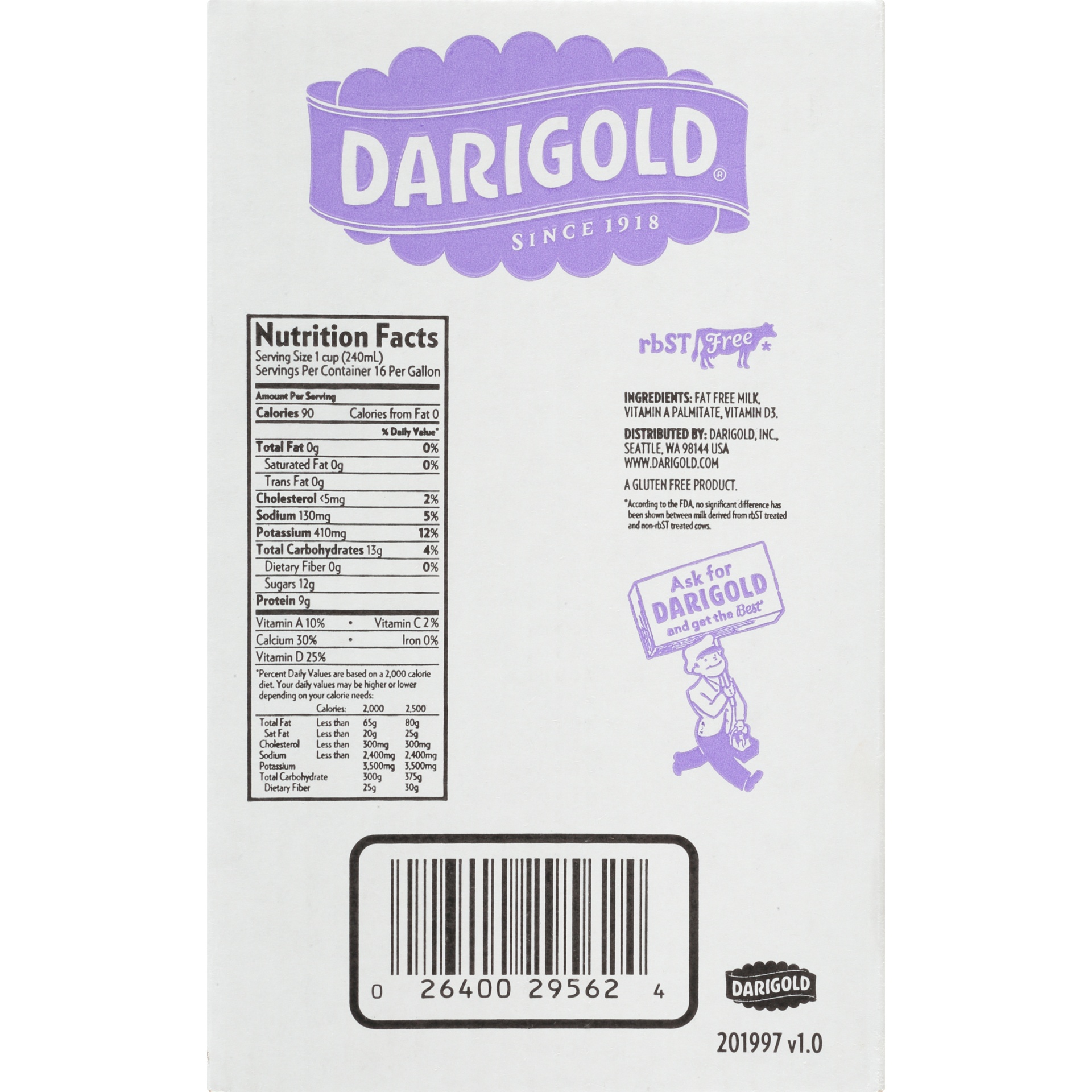 slide 4 of 7, Darigold Milk Fat Free Gallons 2 Pack, 2/1 gal