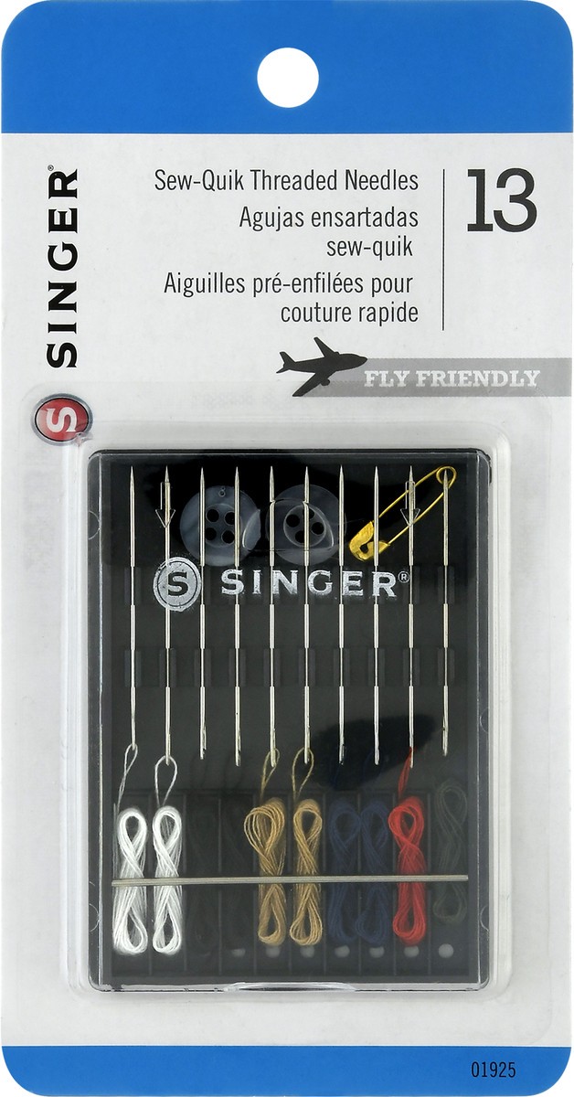 slide 8 of 9, SINGER Sew-Quick Threaded Hand Needles, 13 Count, 13 ct