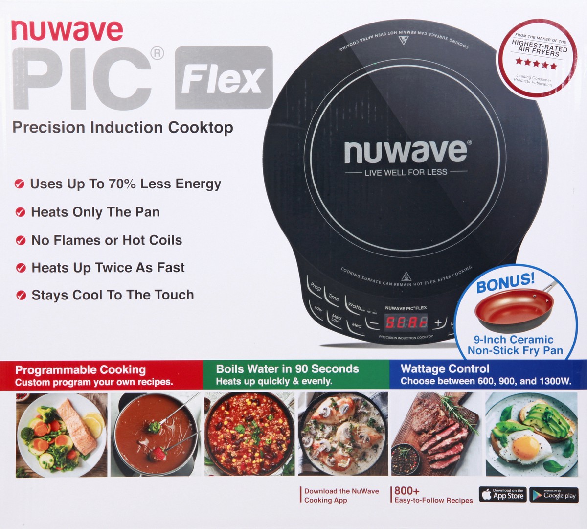 slide 4 of 8, NuWave PIC Flex Precision Induction Cooktop & 9" Fry Pan Black, 1 ct