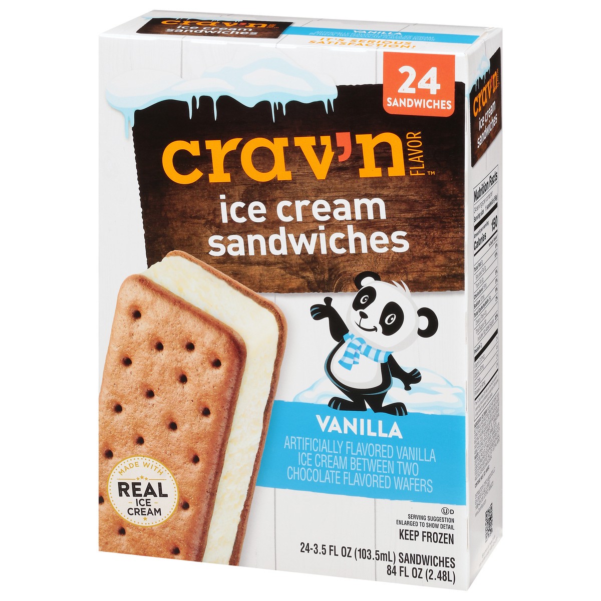 slide 5 of 9, Crav'n Flavor Vanilla Ice Cream Sandwiches 24 ea, 24 ct