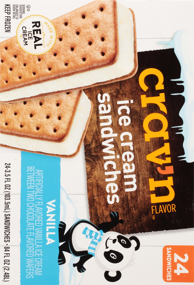 slide 2 of 9, Crav'n Flavor Vanilla Ice Cream Sandwiches 24 ea, 24 ct