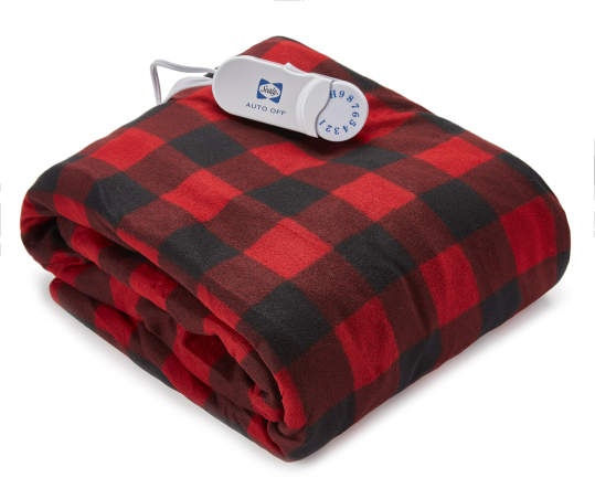 slide 1 of 1, Biddeford Blankets Red & Black Buffalo Check Heated Electric Throw, 1 ct