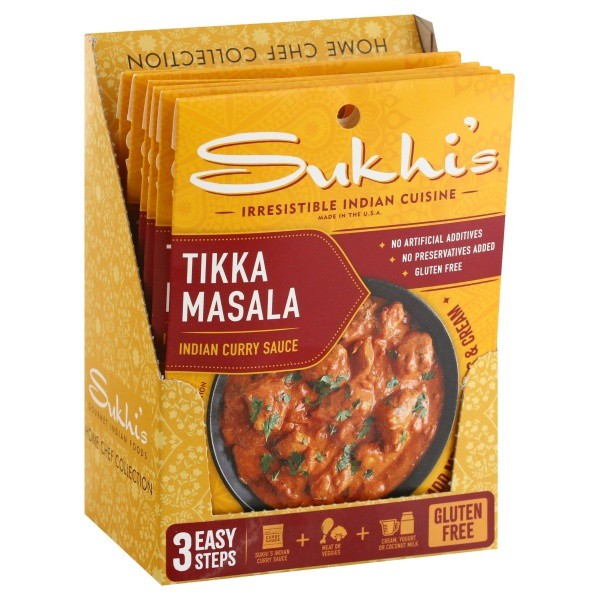 slide 1 of 1, Sukhi's Gourmet Indian Food Tikka Masala Sauce, 3 oz