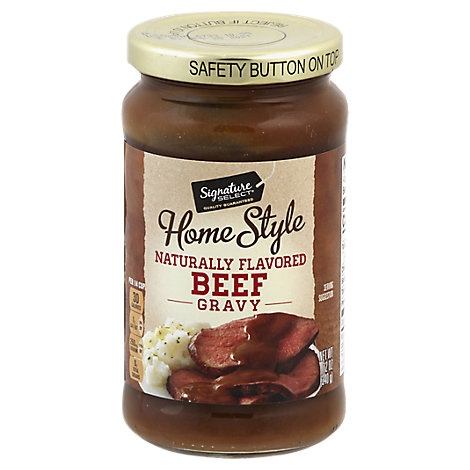 slide 1 of 1, Signature Select/Kitchens Gravy Home Style Beef, 12 oz