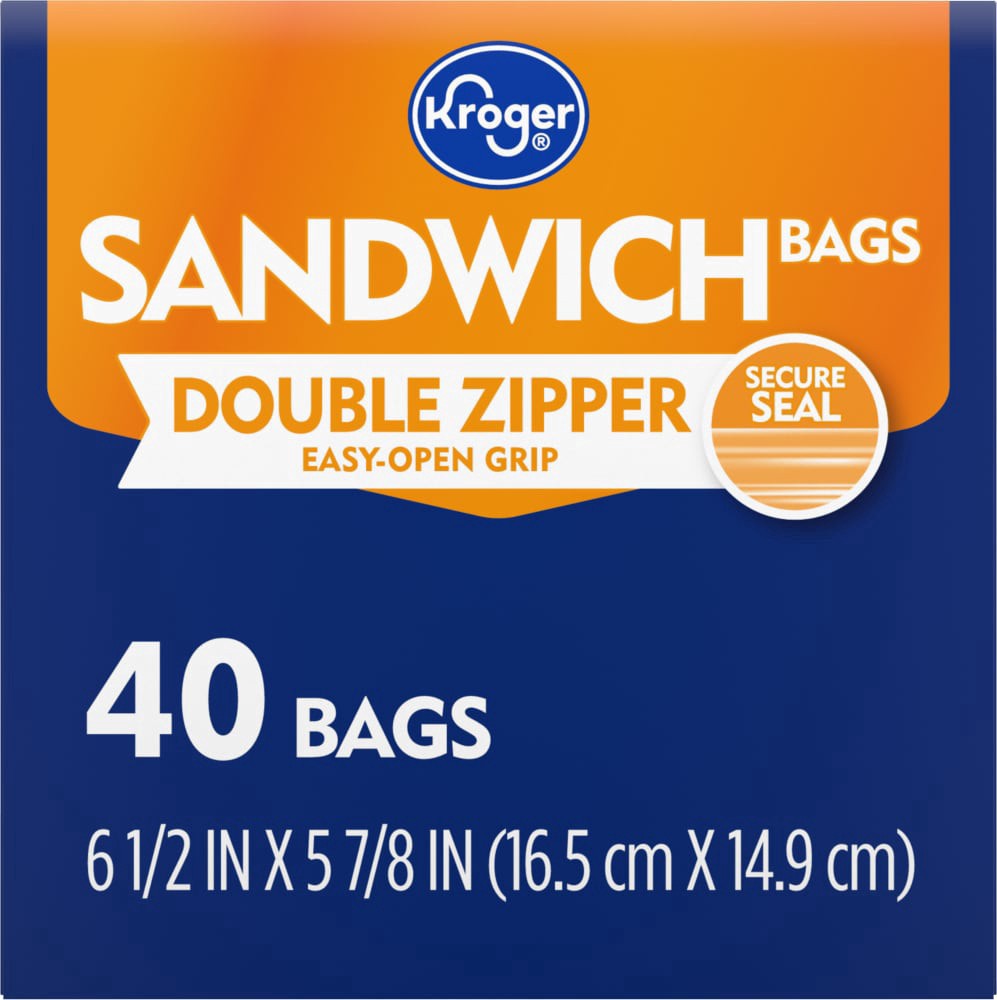 slide 4 of 4, Kroger Reclosable Sandwich Bags, 40 ct