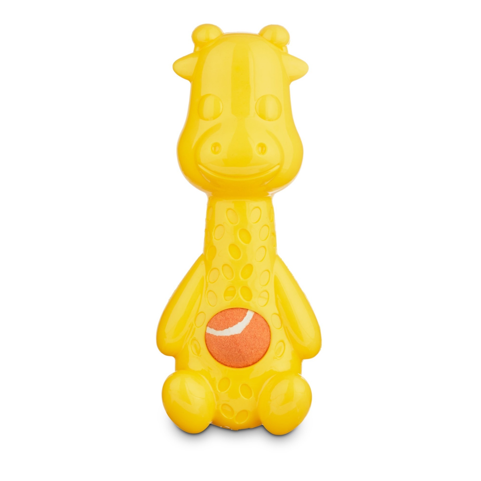 slide 1 of 1, Leaps & Bounds Chomp and Chew Giraffe with Tennis Ball Dog Toy, LG