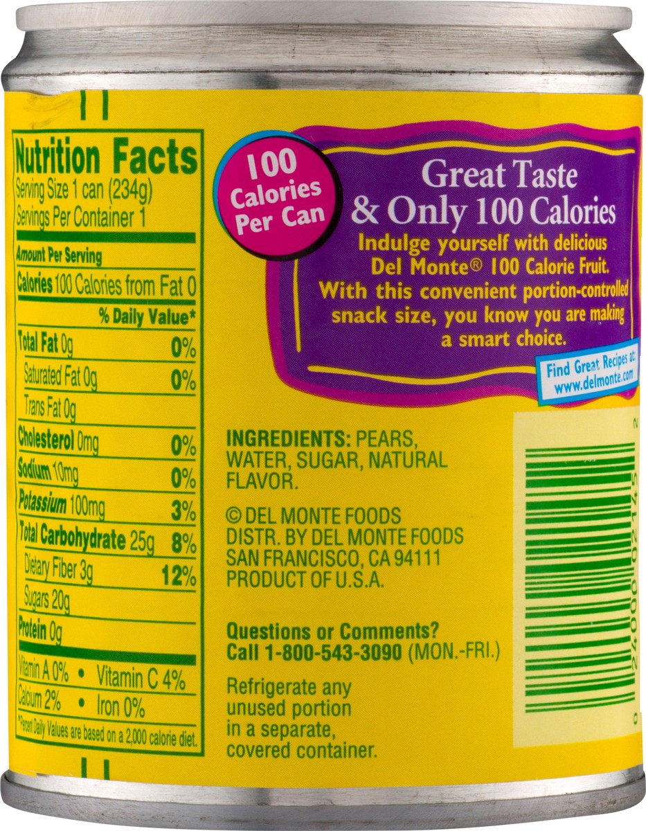 slide 3 of 12, Del Monte 100 Calorie Pears Halves 8.25 oz, 8.25 oz