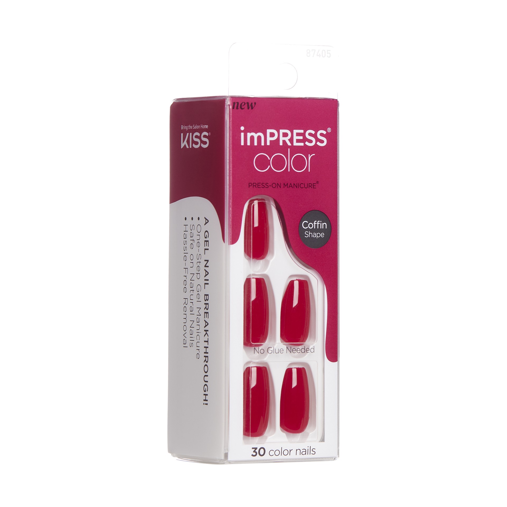 slide 3 of 5, imPRESS KISS imPRESS Color Press-On Nails, 'Very Berry', 30 Count, 1 ct