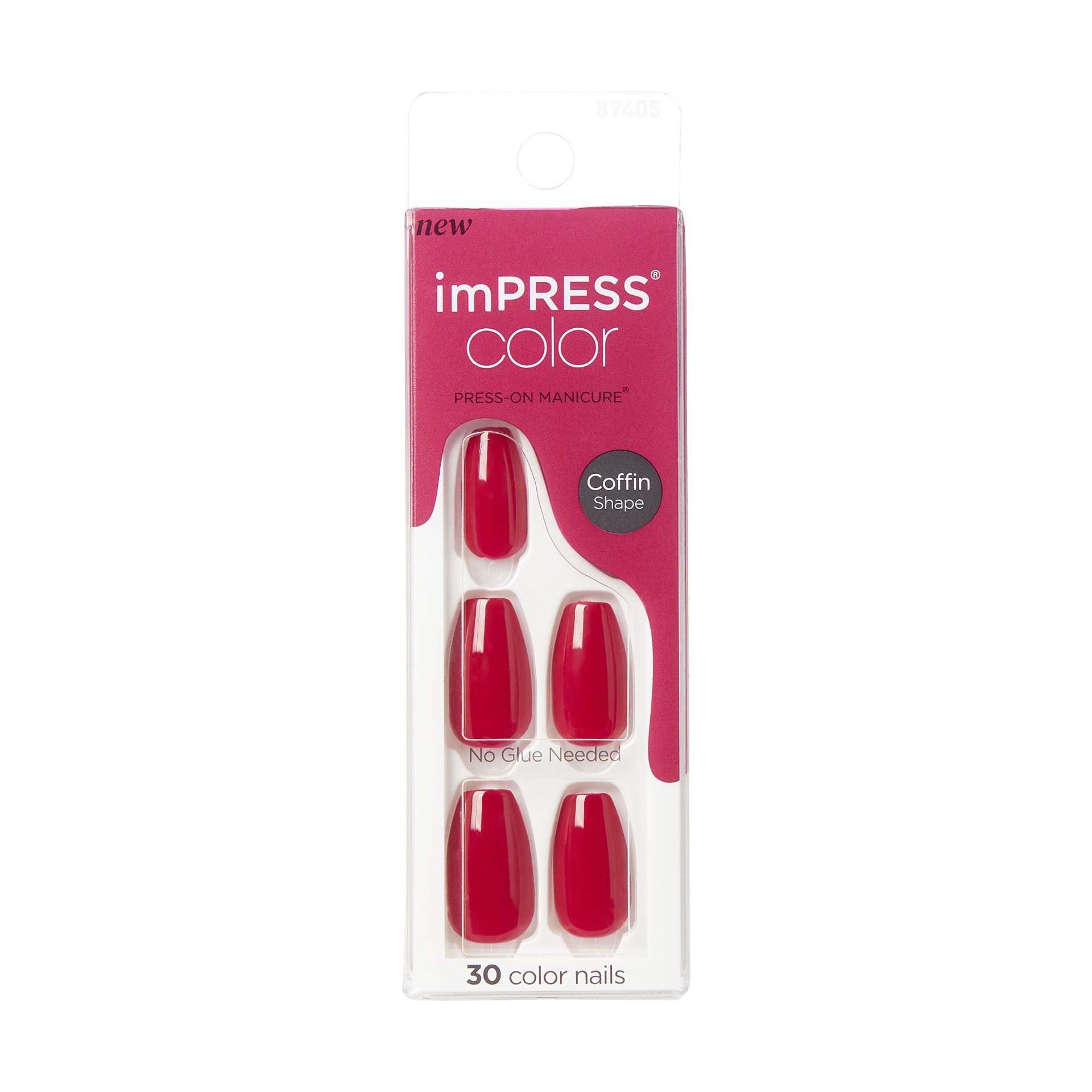 slide 1 of 5, imPRESS KISS imPRESS Color Press-On Nails, 'Very Berry', 30 Count, 1 ct