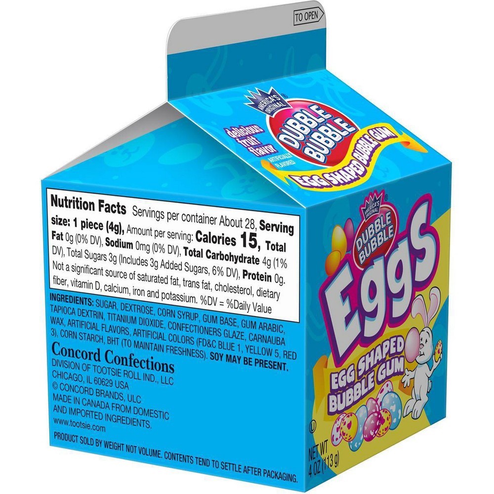 slide 2 of 3, Dubble Bubble Egg Shaped Bubble Gum, Carton, 4 oz