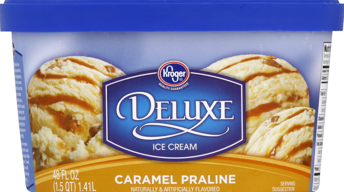 slide 5 of 6, Kroger Deluxe Caramel Praline Ice Cream, 48 fl oz