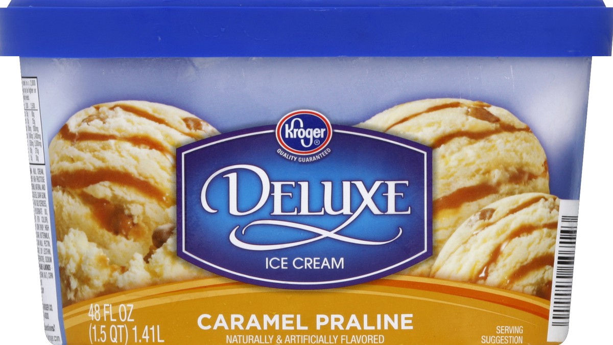 slide 6 of 6, Kroger Deluxe Caramel Praline Ice Cream, 48 fl oz