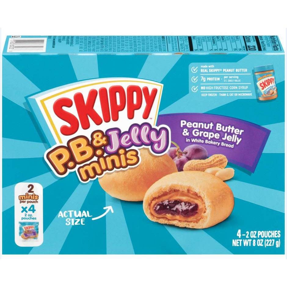 slide 1 of 8, Skippy P.B. & Jelly Frozen Peanut Butter and Grape Jelly Minis, 4 ct; 8 oz