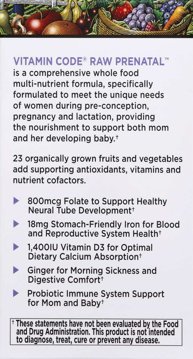 slide 3 of 4, Garden of Life Vitamin Code Raw Prenatal, 180 ct