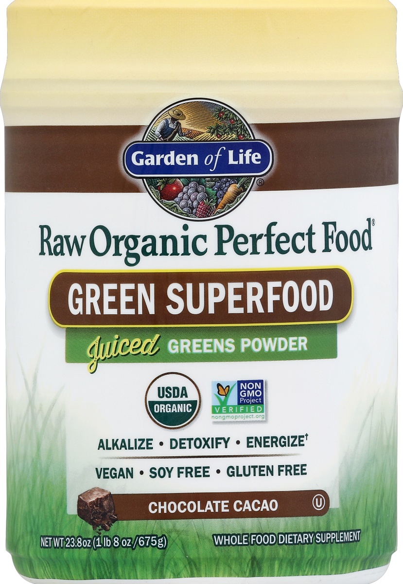 slide 2 of 2, Garden of Life Raw Organic Perfect Food Green Superfood Chocolate, 20.1 oz