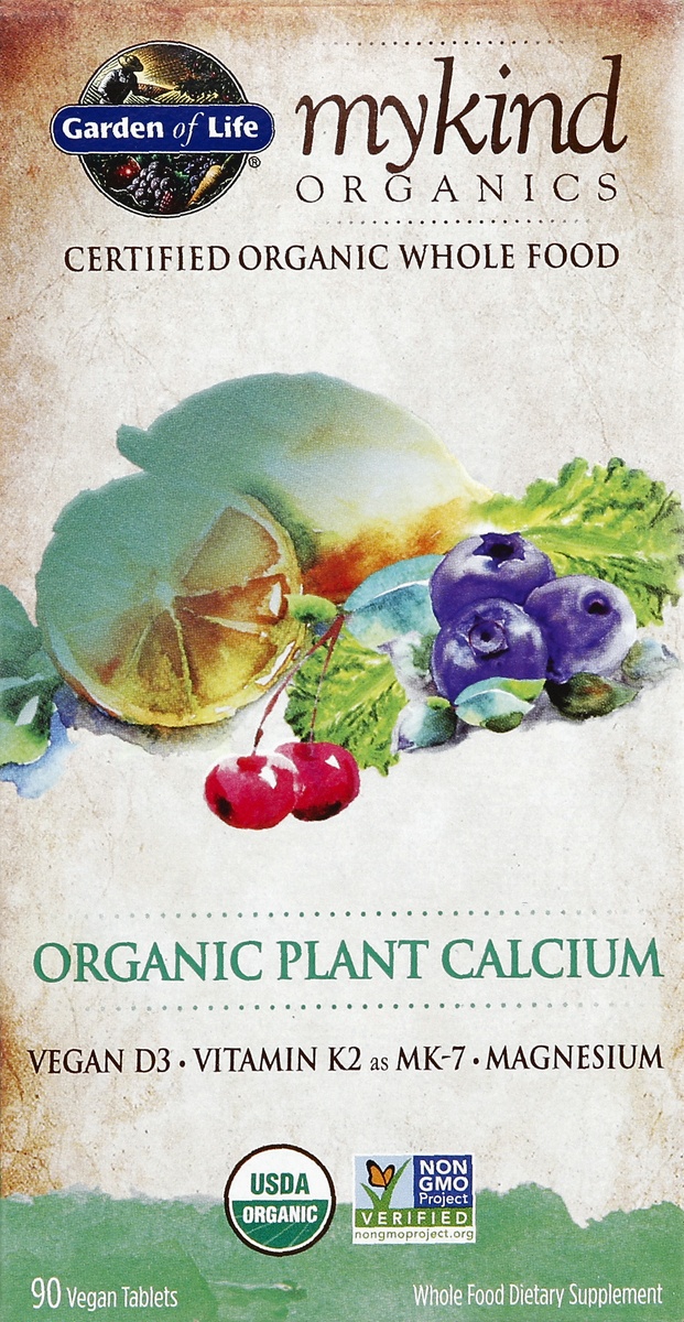 slide 4 of 4, Garden of Life My Kind Organics Plant Calcium, 90 ct