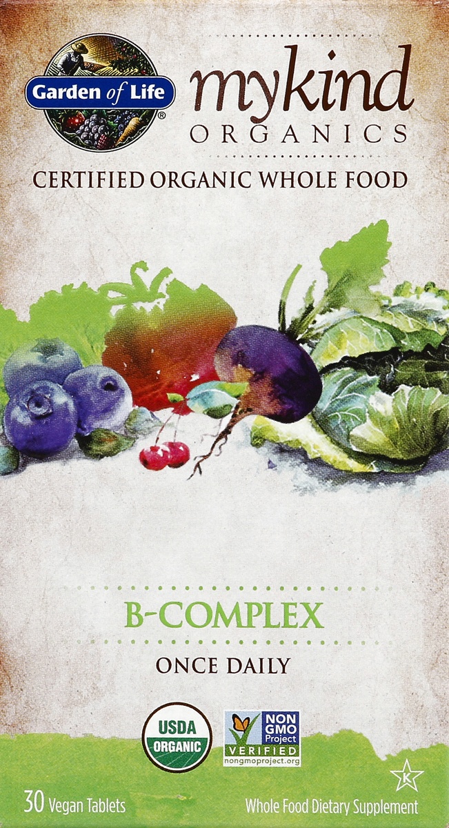 slide 4 of 4, Garden of Life My Kind Organics B-complex, 30 ct