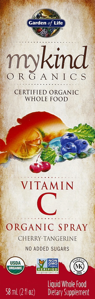 slide 4 of 4, Garden of Life Mykind Organics Vitamin C Spray Cherry Tangerine, 2 fl oz