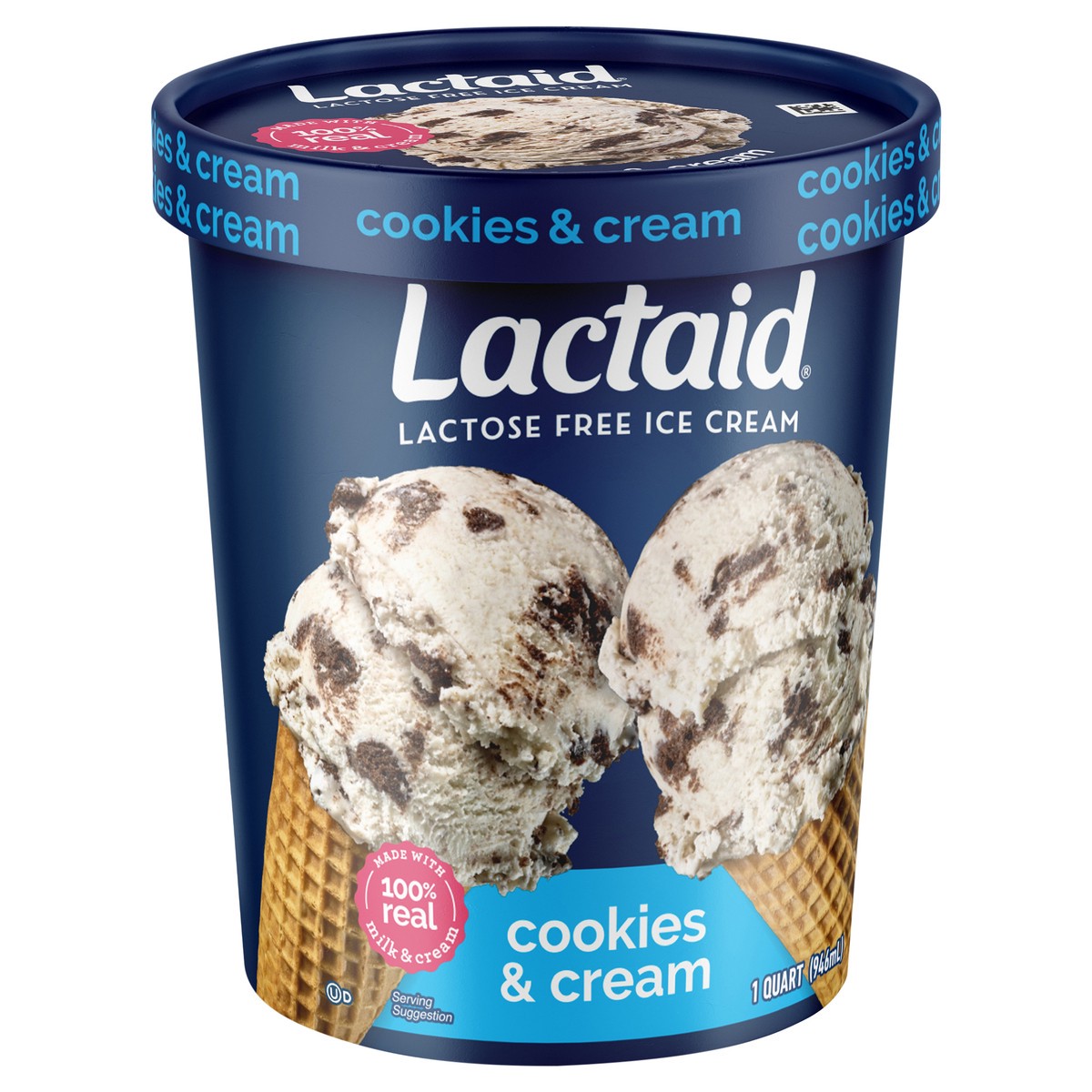 slide 2 of 9, Lactaid Cookies & Cream Ice Cream, 1 Quart, 