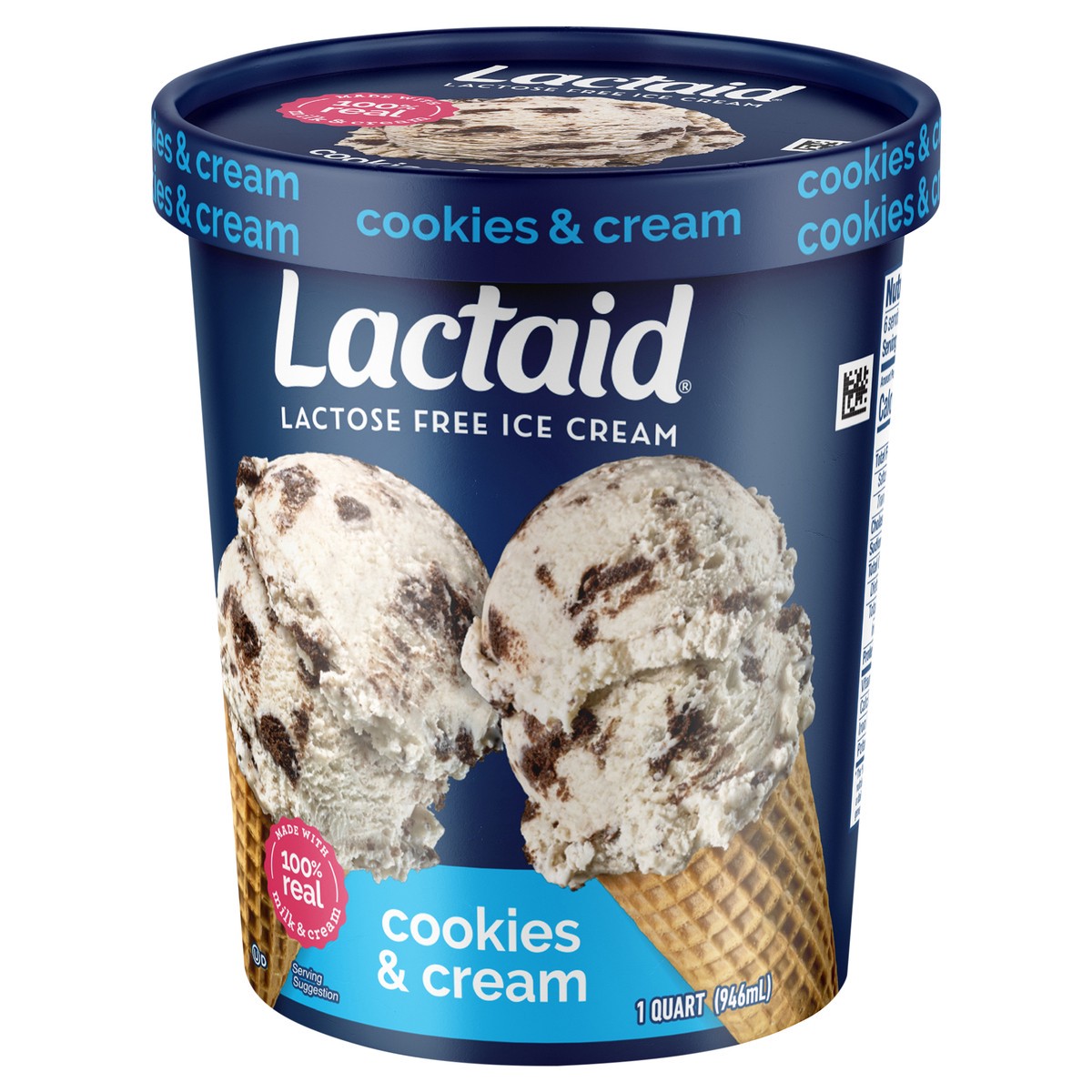 slide 3 of 9, Lactaid Cookies & Cream Ice Cream, 1 Quart, 