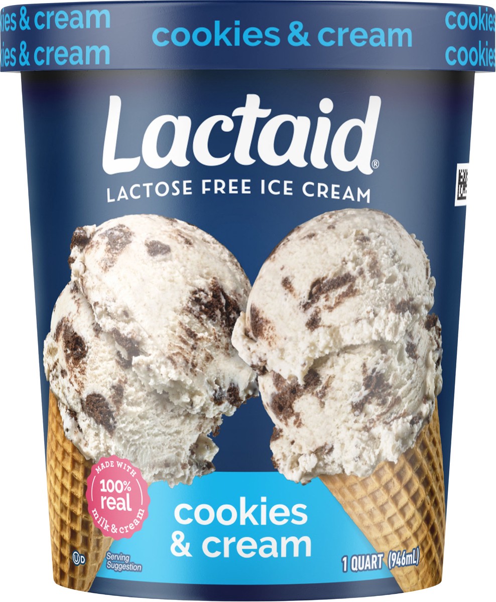 slide 6 of 9, Lactaid Cookies & Cream Ice Cream, 1 Quart, 