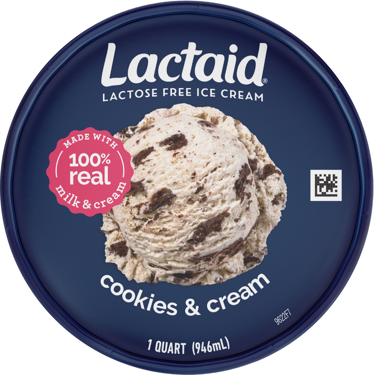 slide 9 of 9, Lactaid Cookies & Cream Ice Cream, 1 Quart, 