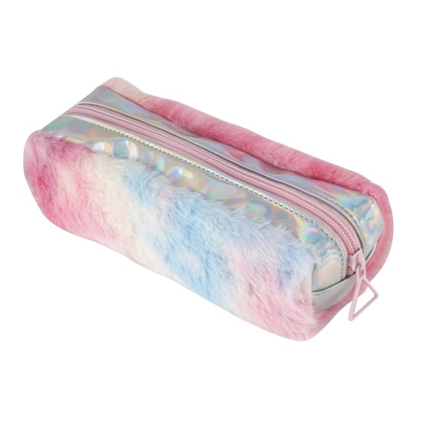 slide 1 of 1, Office Depot Brand Furry Pencil Pouch, 7-1/2'' X 3'', Rainbow Tie-Dye, 1 ct