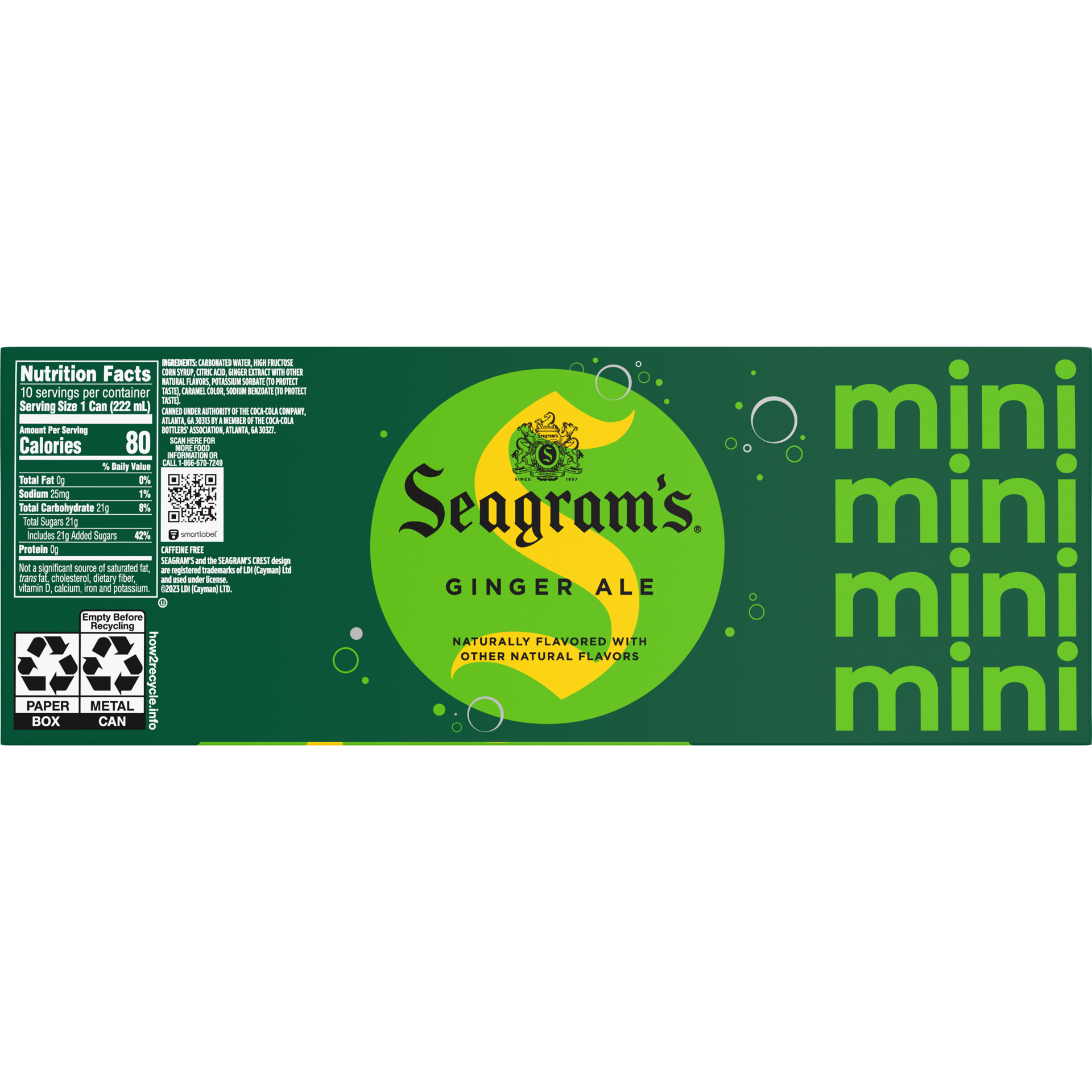 slide 4 of 5, Seagram's Seagrams Ginger Ale Fridge Pack Cans, 7.5 fl oz, 10 Pack, 10 ct