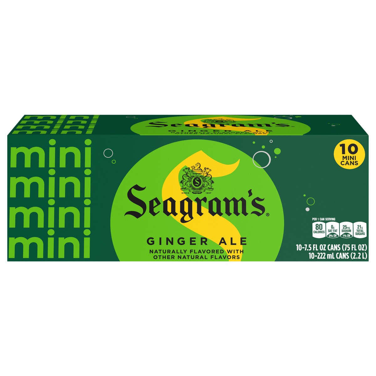 slide 1 of 5, Seagram's Seagrams Ginger Ale Fridge Pack Cans, 7.5 fl oz, 10 Pack, 10 ct; 7.5 fl oz