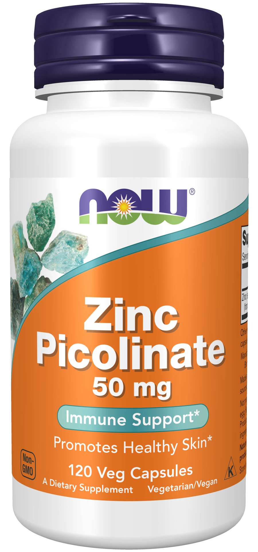 slide 1 of 4, NOW Zinc Picolinate 50 mg - 120 Veg Capsules, 120 ct