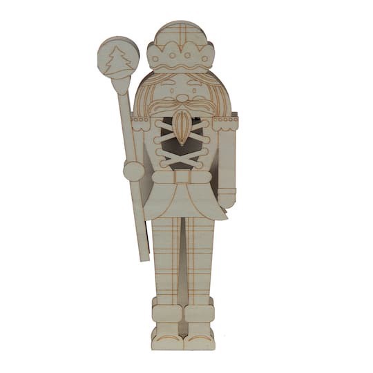 slide 1 of 3, 8.75" Diy Nutcracker Led Wood Decor By Make Market, 8.75 in