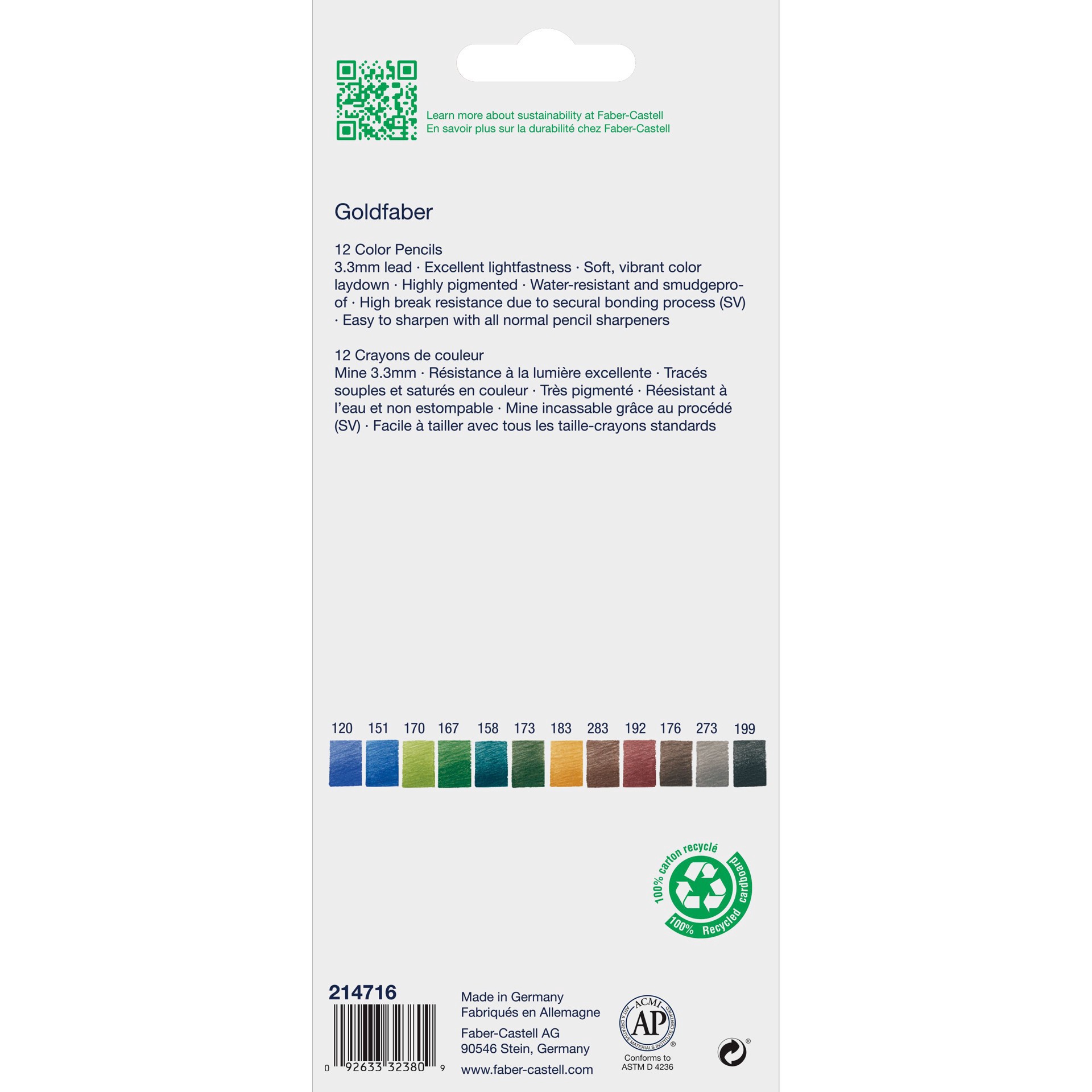 slide 2 of 6, Faber-Castell Goldfaber Landscape Color Pencils, 12 pencils