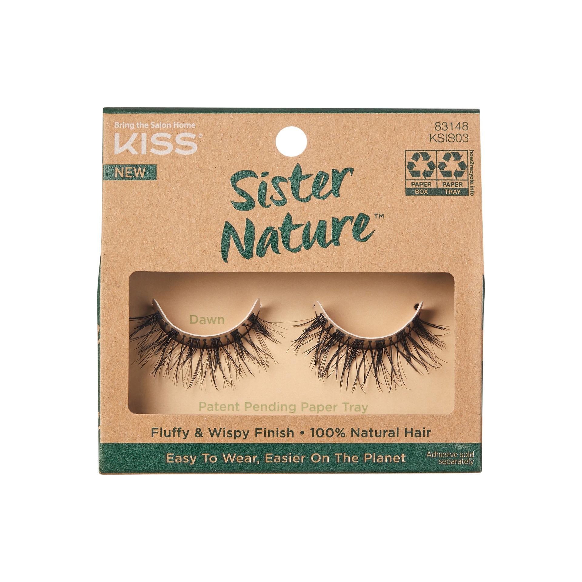 slide 1 of 5, KISS Sister Nature False Strip Lashes, Dawn, 100% Human Hair, 1 Pair, 1 ct
