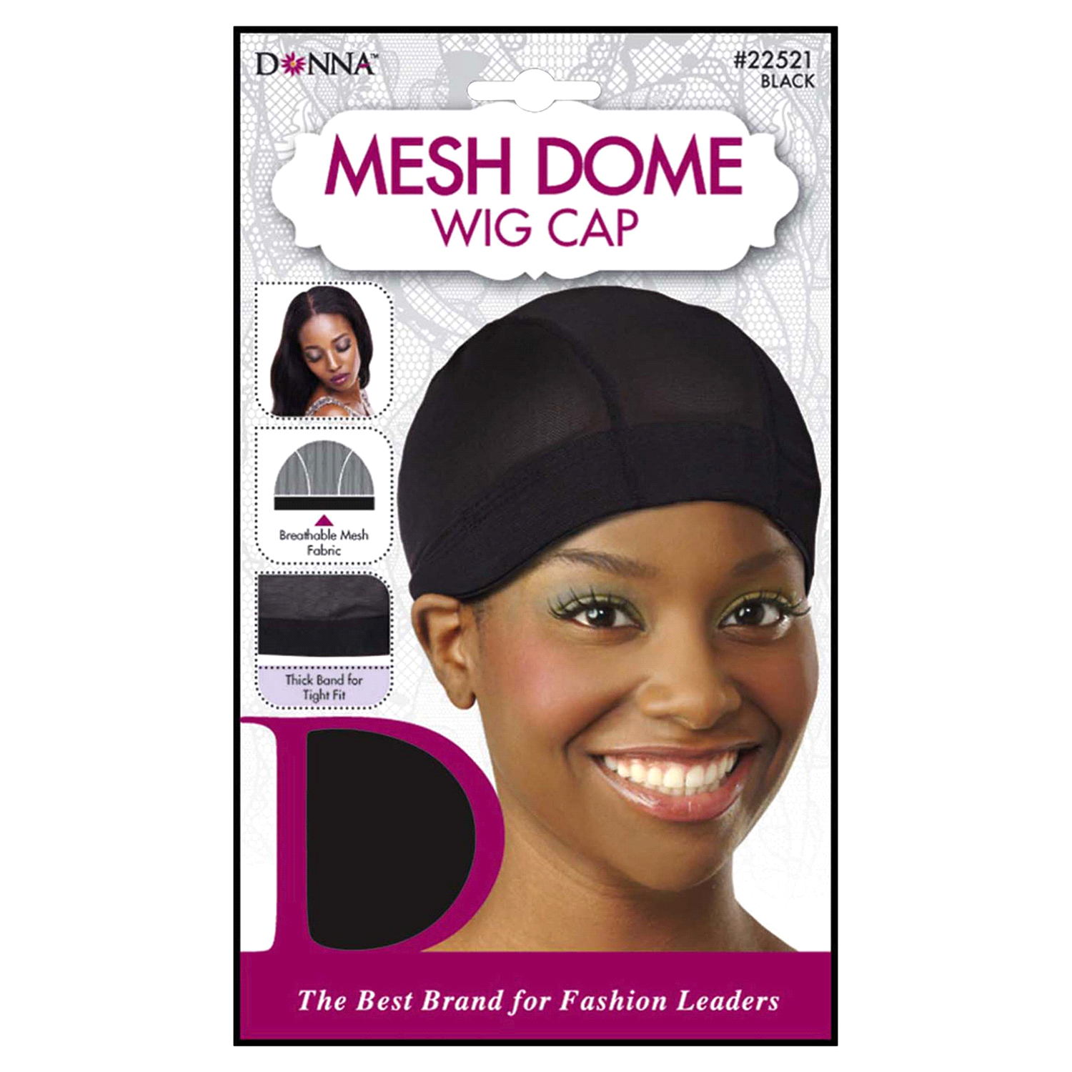 slide 1 of 1, Donna Mesh Dome Wig Cap Black, 1 ct