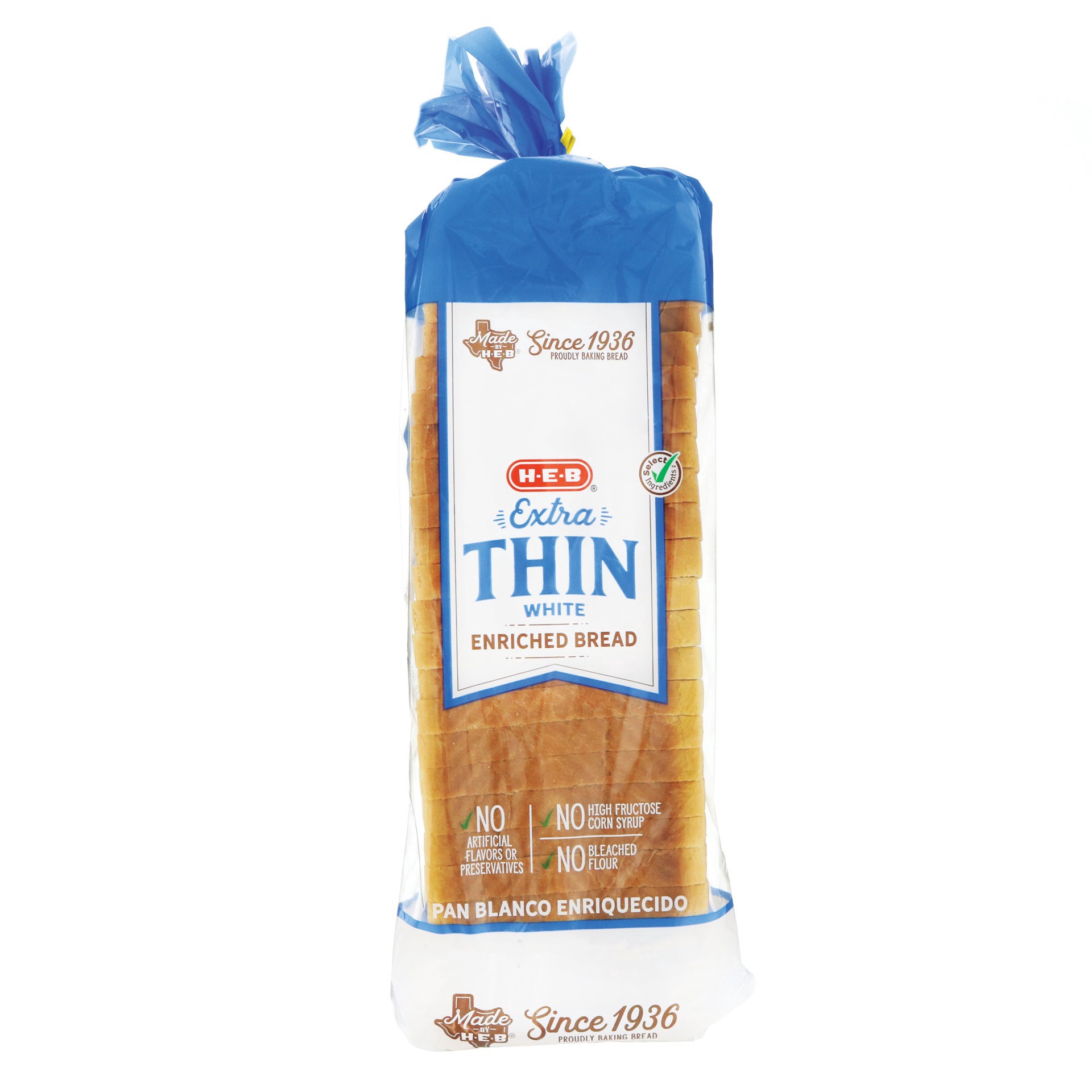 slide 1 of 1, H-E-B Bake Shop Extra Thin Enriched White Bread, 24 oz