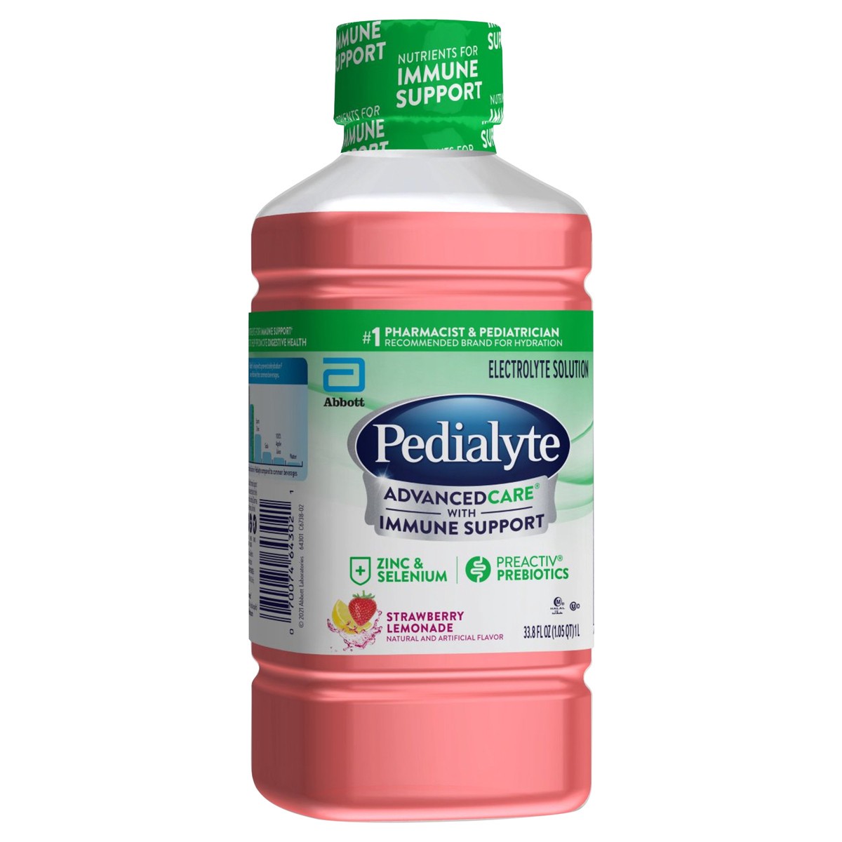 slide 2 of 5, Pedialyte AdvancedCare Electrolyte Solution - Strawberry Lemonade - 33.8 fl oz, 33.8 fl oz