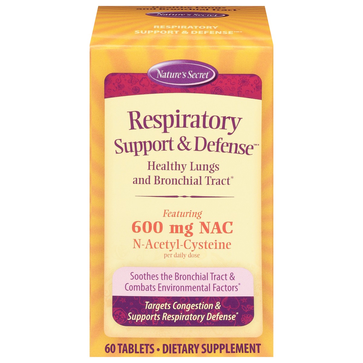 slide 1 of 1, Nature's Secret Respiratory Support & Defense, 60 ct