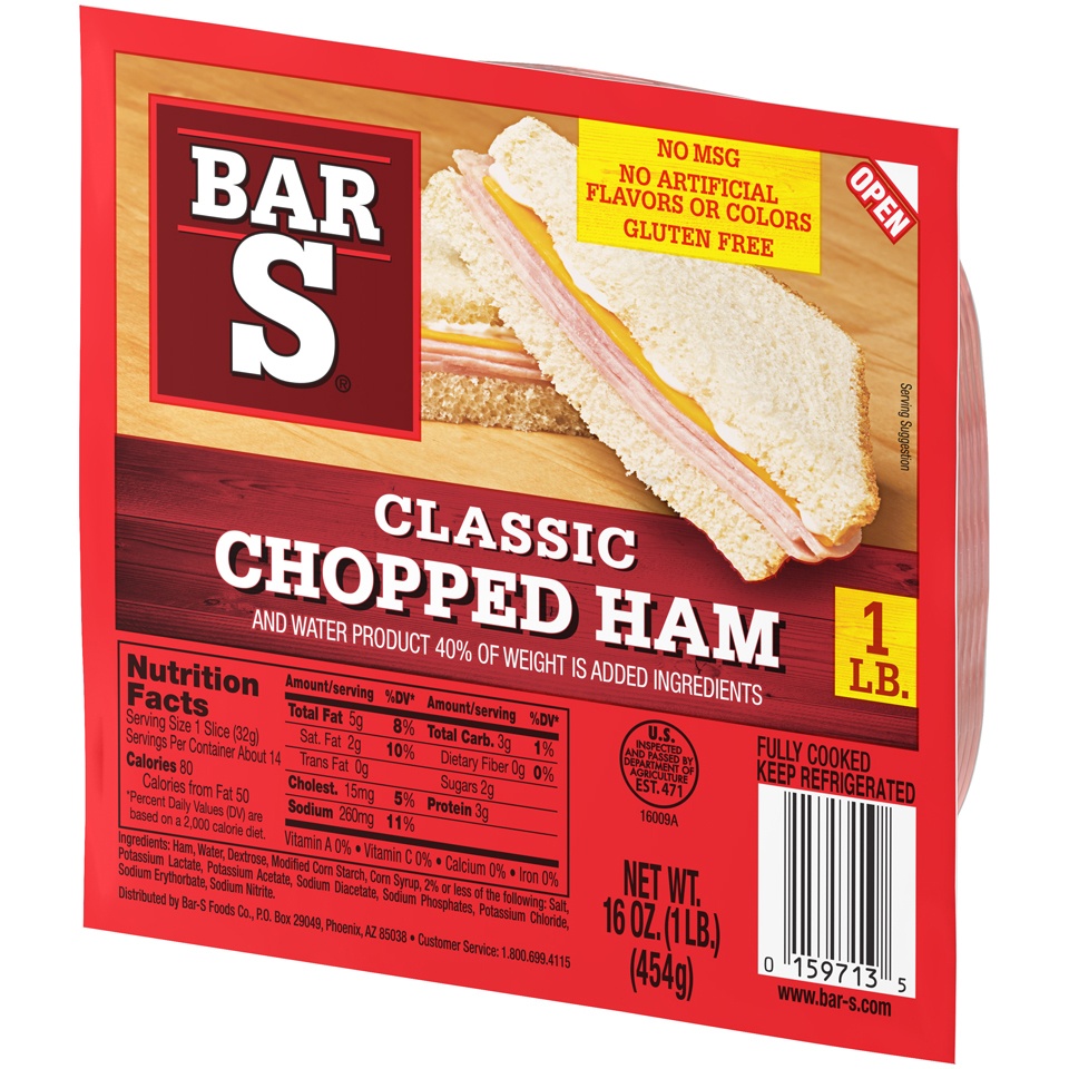 slide 5 of 7, Bar-S Classic Chopped Ham Age, 16 oz