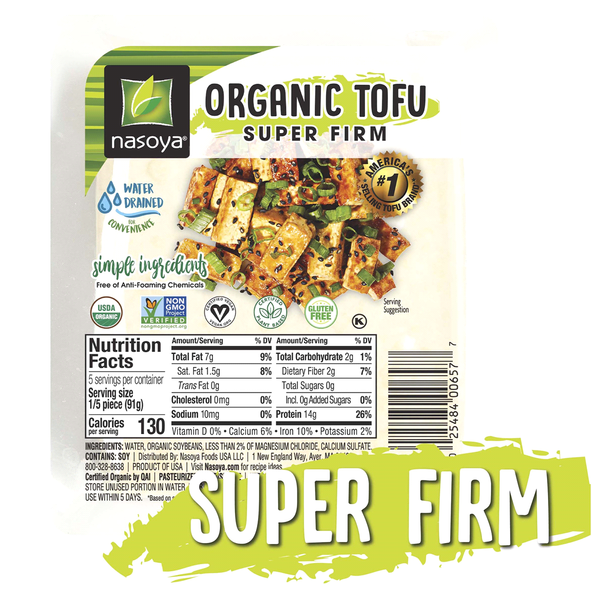 slide 1 of 9, Nasoya Super Firm Organic Tofu 16 oz, 1 ct