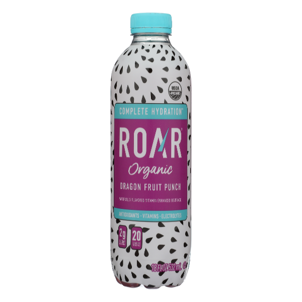 slide 1 of 1, ROAR ORGANIC Roar Water- Dragonfruit Punch, 18 fl oz