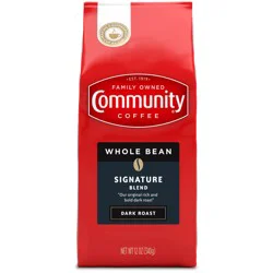 Community Coffee Coffee, Whole Bean, Dark Roast, Signature Blend