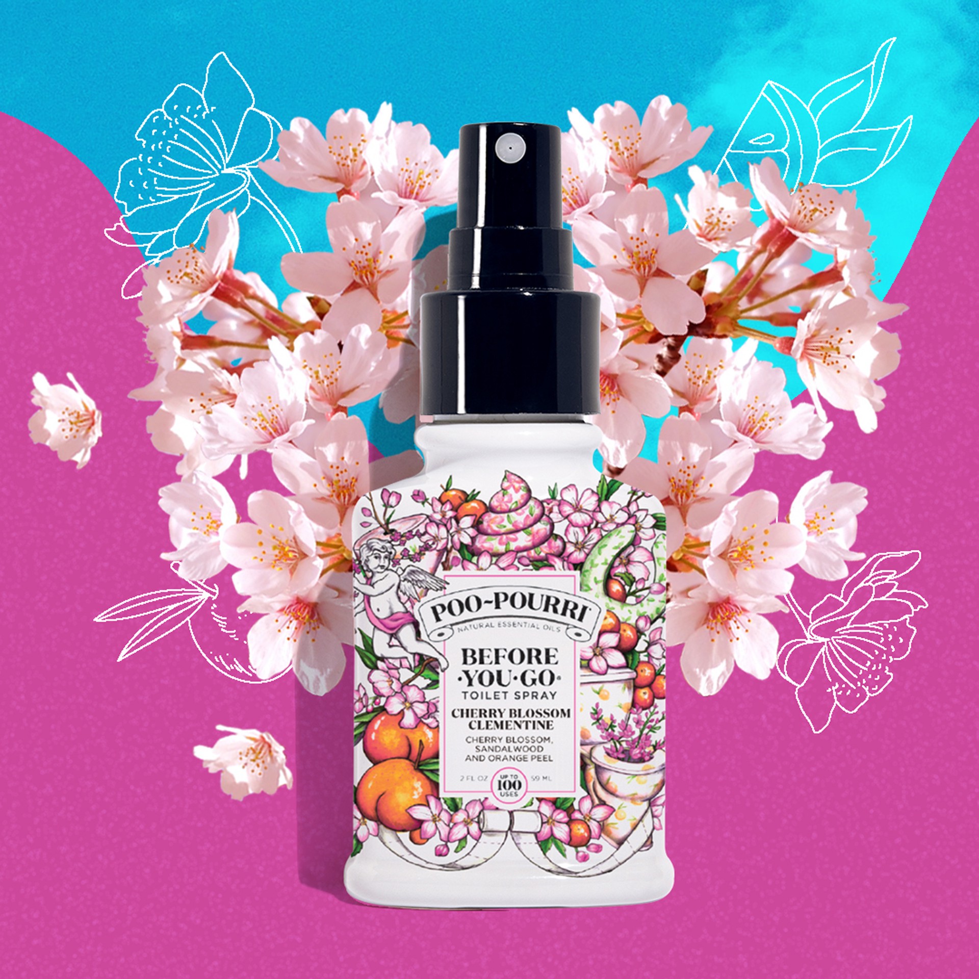 slide 2 of 4, Poo-Pourri Before-You-Go Toilet Spray, Cherry Blossom Clementine, 2 oz