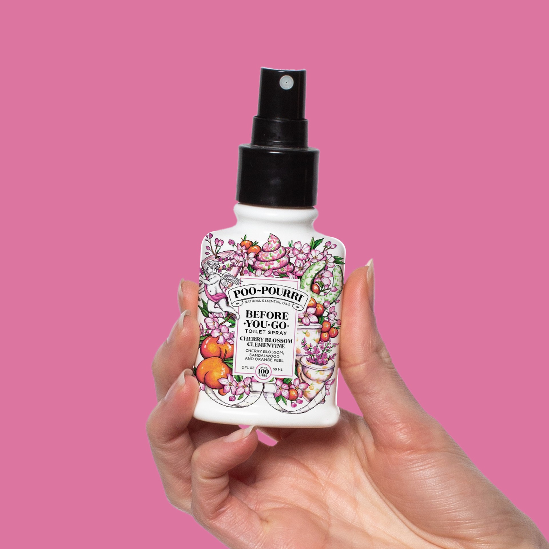 slide 4 of 4, Poo-Pourri Before-You-Go Toilet Spray, Cherry Blossom Clementine, 2 oz