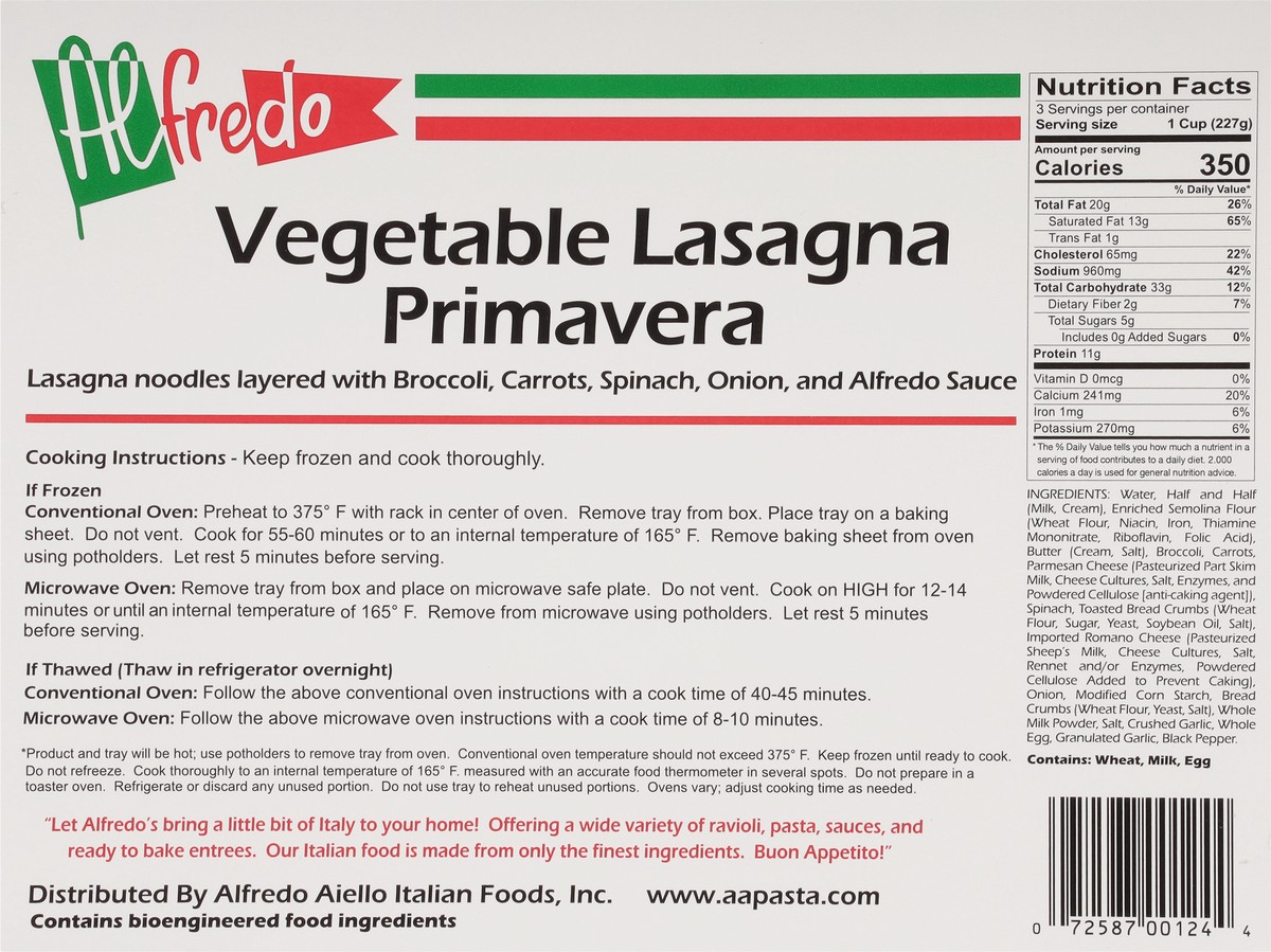 slide 8 of 13, Alfredo Primavera Vegetable Lasagna 24 oz, 24 oz