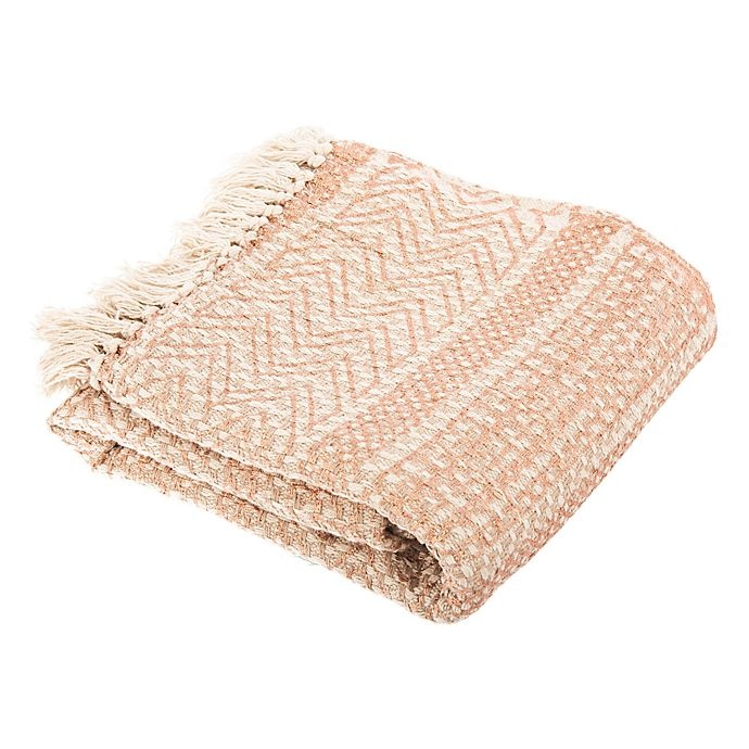 slide 1 of 3, Safavieh Becks Fringe Throw Blanket - Beige/Copper, 1 ct