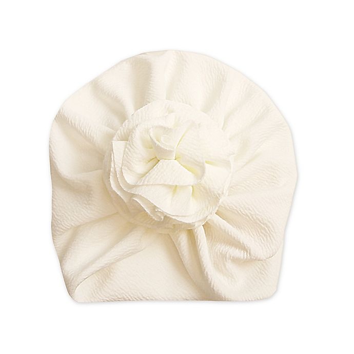 slide 1 of 1, Tiny Treasures Flower Turban Hat - White, 1 ct