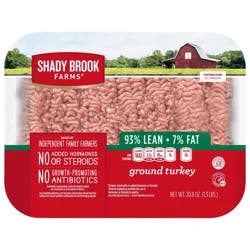 Shady Brook Farms Ground Turkey 93% Lean 7% Fat Previously Frozen